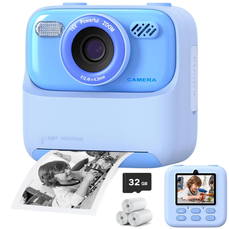 Câmera Digital Mágica 1080p Com Lente Dupla e Impressão (32Gb)
