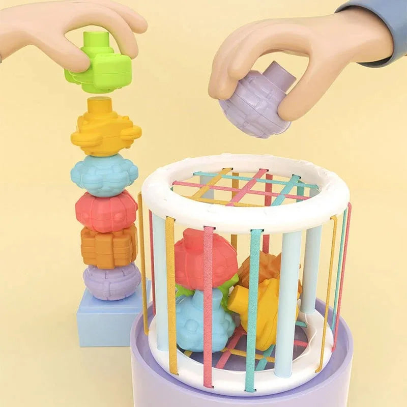 Divertido Cubo Blocos Coloridos Montessori