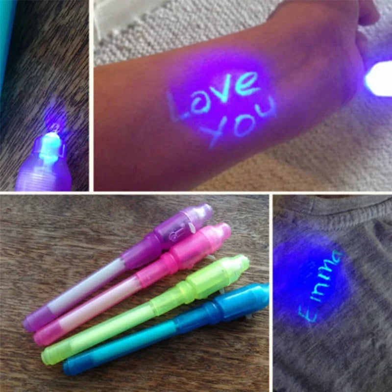 Divertida Caneta Luminosa (4 Pçs)