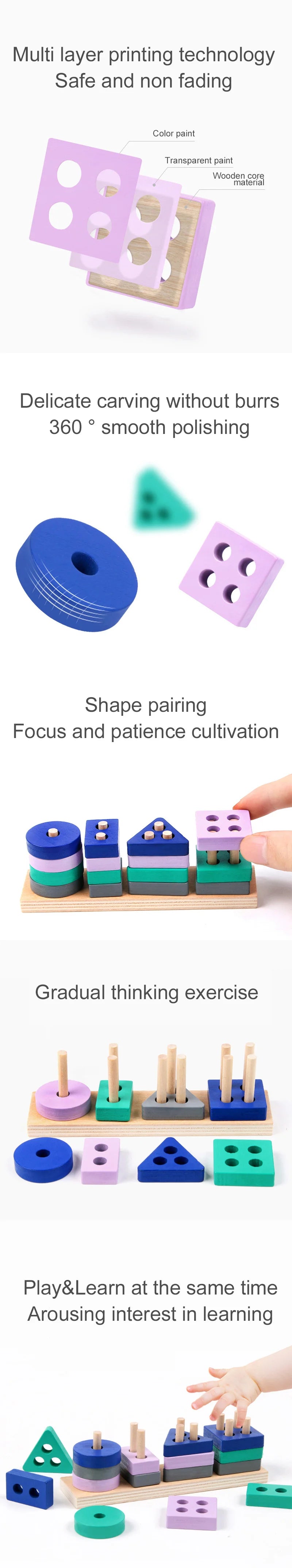 Divertido Brinquedo Blocos De Encaixe Montessori