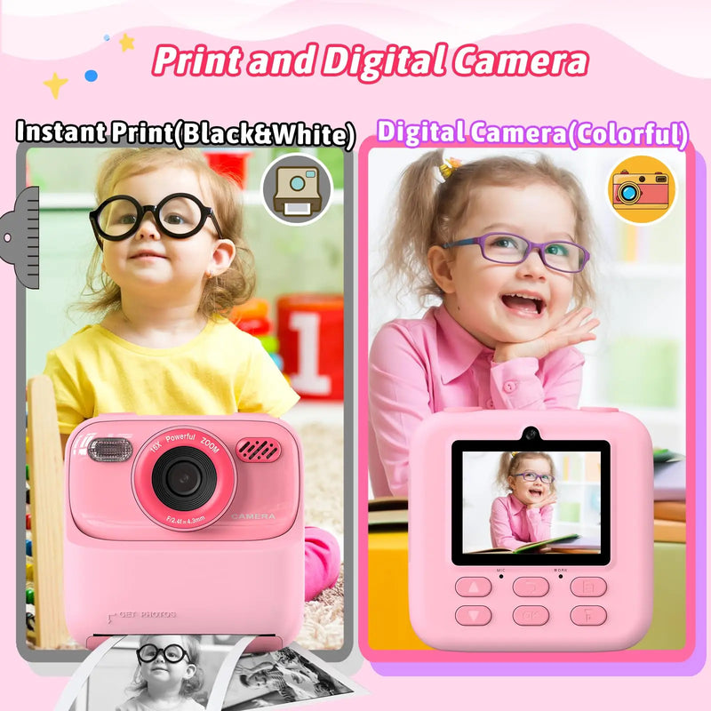 Câmera Digital Mágica 1080p Com Lente Dupla e Impressão (32Gb)