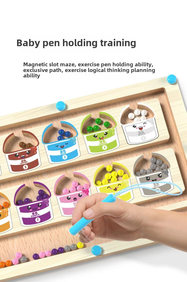 Divertido Labirinto Magnético Classificação De Cores Montessori