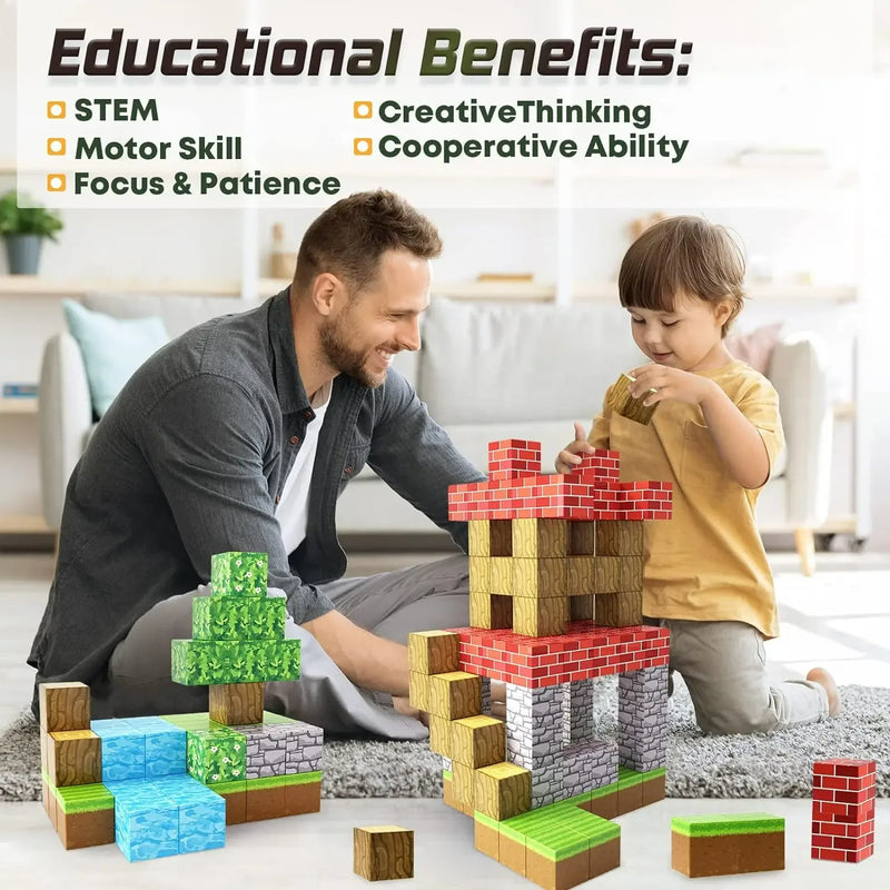 Incrível Brinquedo Magnético De Montagem Montessori (100 Pçs)