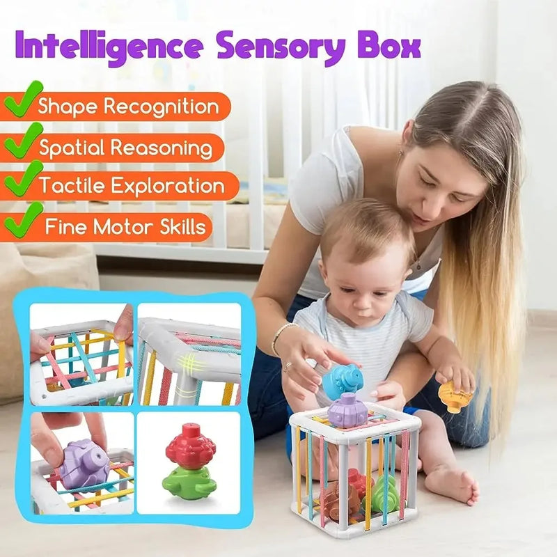 Divertido Cubo Blocos Coloridos Montessori