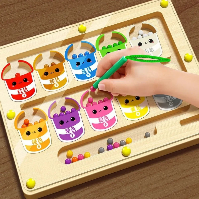 Divertido Labirinto Magnético Classificação De Cores Montessori