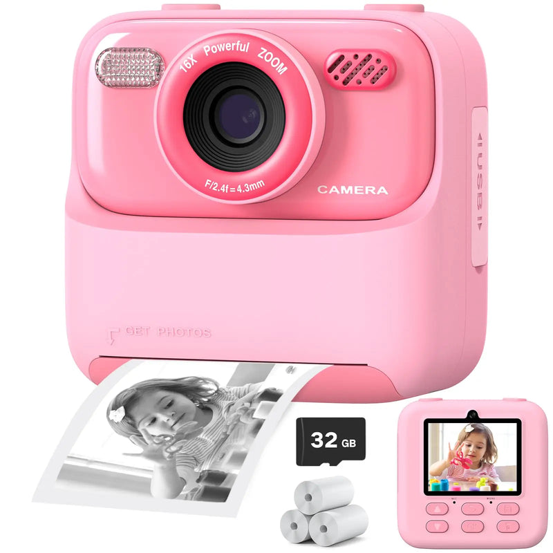 Câmera Digital Mágica 1080p Com Lente Dupla e Impressão (32Gb)